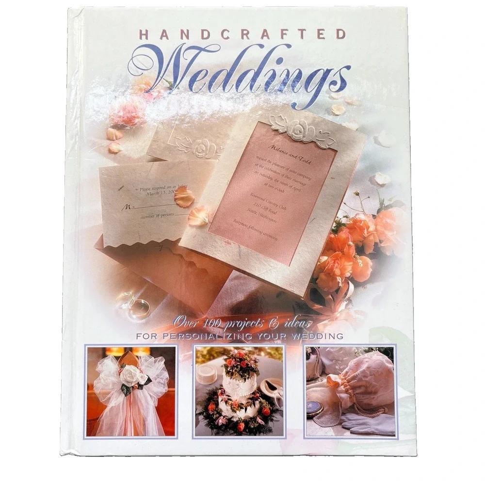 VTG 1999 Handcrafted Weddings Book Bride's DIY Craft Inspiration Guide Gift